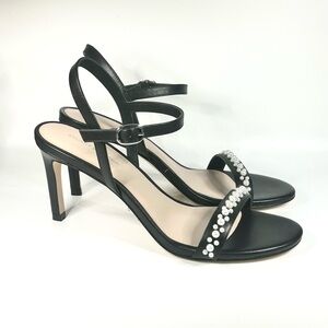 New Stuart Weitzman Dancer 75 Leather Sandals Black Women’s Size 8US